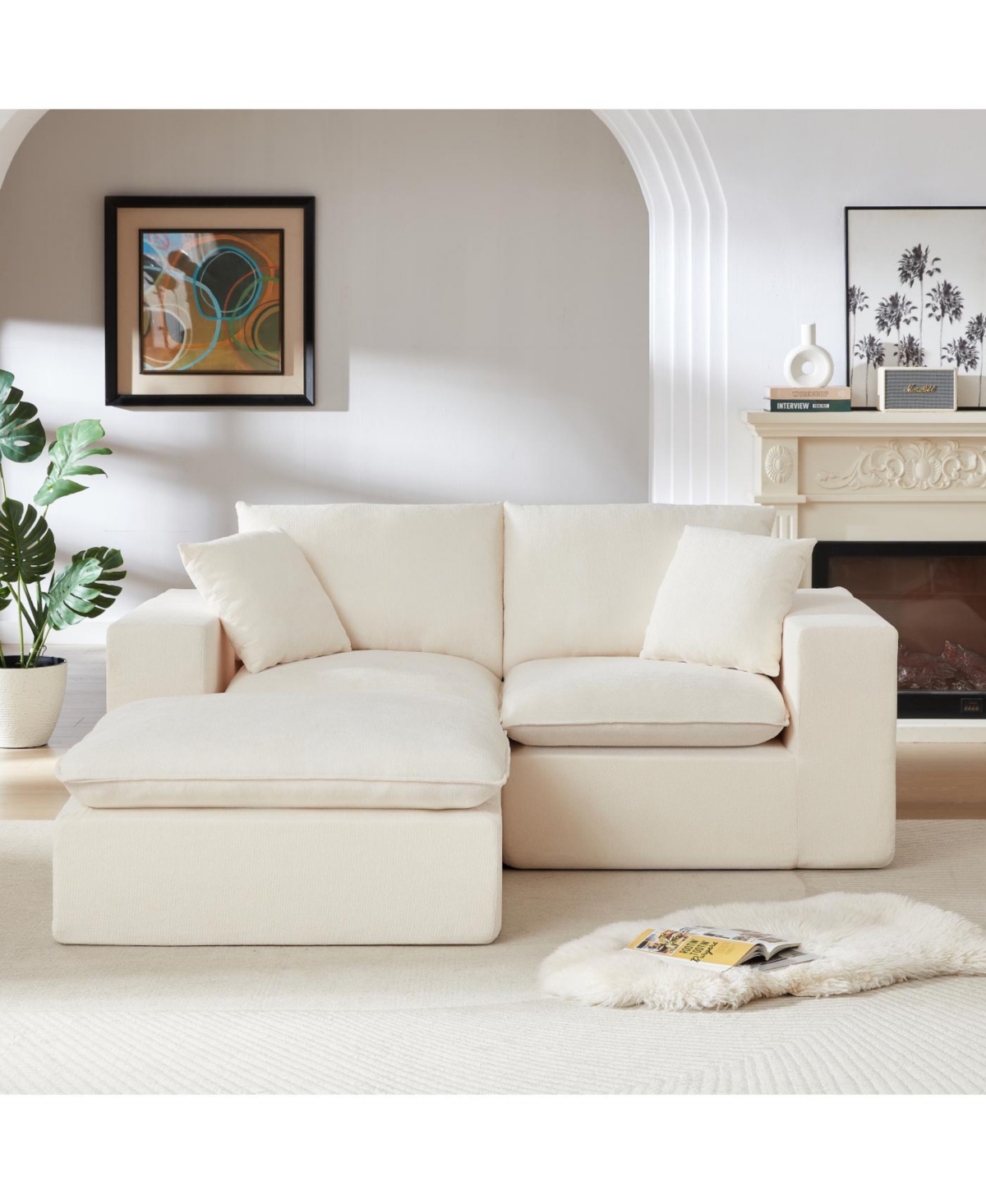 Streamdale FurnitureModern Chenille Cloud Sofa - Freely Combinable, Comfortable Living Room Furniture