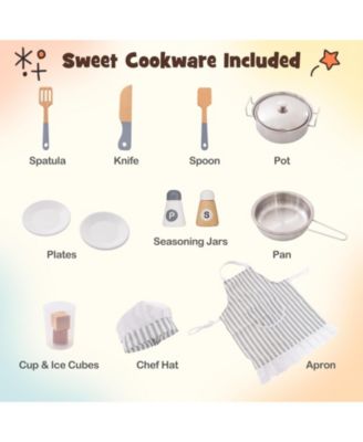 Toddler Kitchen Playset with Sink, Ice Maker, Microwave, and Washing Machine for Ages 3