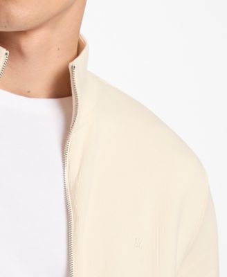 Men's Ribbed Mock Neck Zip-Up Sweater