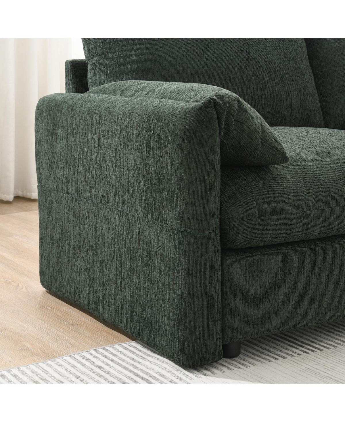 Streamdale Furniture Streamdale 96.5" L-Shaped Chenille Sectional Sofa w/ Storage Ottoman & Usb Charger