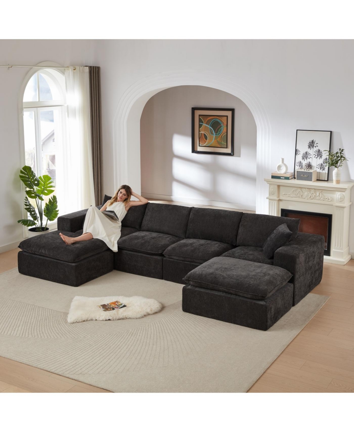 Streamdale Furniture Modern Chenille Cloud Sofa