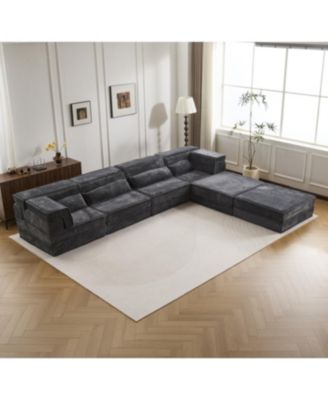 Streamdale Compression Sofa, Convertible Floor Sofa Bed, Modular Sectional, 4 Seater