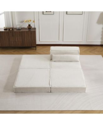 Streamdale Compression Sofa, Convertible Floor Sofa Bed, White