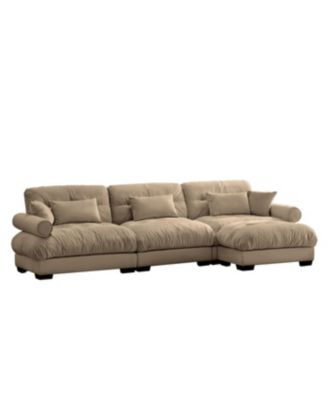 Streamdale Super Comfort Oversized Modular Velvet Sectional Sofa Couch with Ottoman