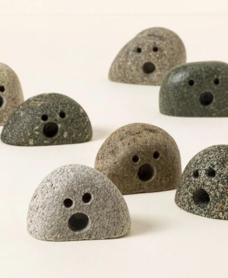 Garden Ghosts Hand-Carved Stone Figurines, Set of 3