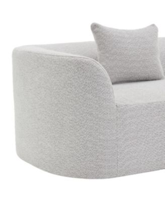 116" Modern Curved Sectional Sofa with Chaise Lounge, Pearl Upholstery, 2-Piece Set