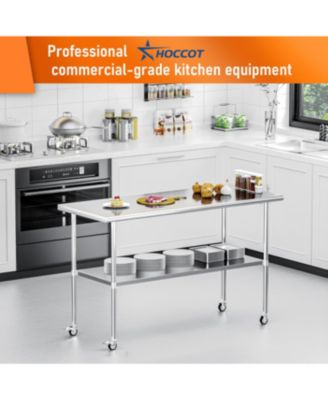 Streamdale Stainless Steel Prep Table 24" x 60" with Wheels & Adjustable Undershelf