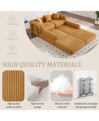 Streamdale Convertible Folding Sofa Bed with Pillow Back Handrail