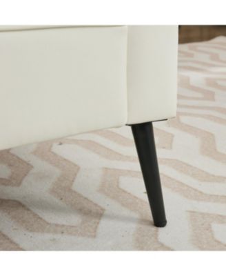 Cat paw leather upholstered sofa 2PC Cream White, Nordic retro casual sofa chair.