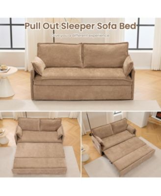 Streamdale Ergonomic Sofa Bed with Storage & Charging - Chenille Convertible Sleeper