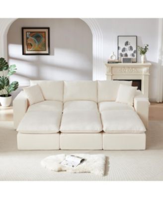 Modern Chenille Cloud Sofa - Freely Combinable & Comfortable