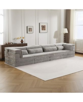 Streamdale Compression Sofa, Convertible Floor Sofa Bed, Modular Sectional Sofa, 4 Seater