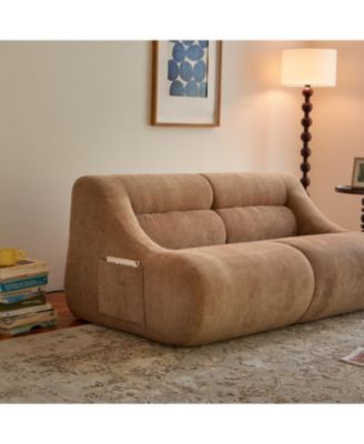 Streamdale Shoes sofa-in-a-Box Memory Foam 2-Seater Couch, No Install, Easy Transport, Brown