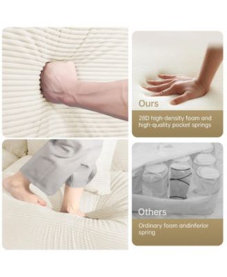 Oversized Cloud Modular Sectional Couch, Convertible, Deep Seat, Cream