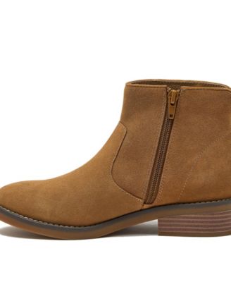 Women's Detailed Suede Zip Ankle Booties