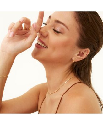 Seven Bead Sterling Silver Hoop Earrings