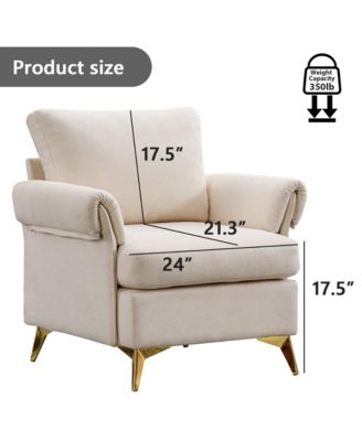  Modern Accent Chair Single Sofa Chair，Recliner Chair, Fabric Armchair Recliner