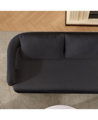 Modern Teddy Fleece Upholstered Chair with Gold Metal Legs in Black