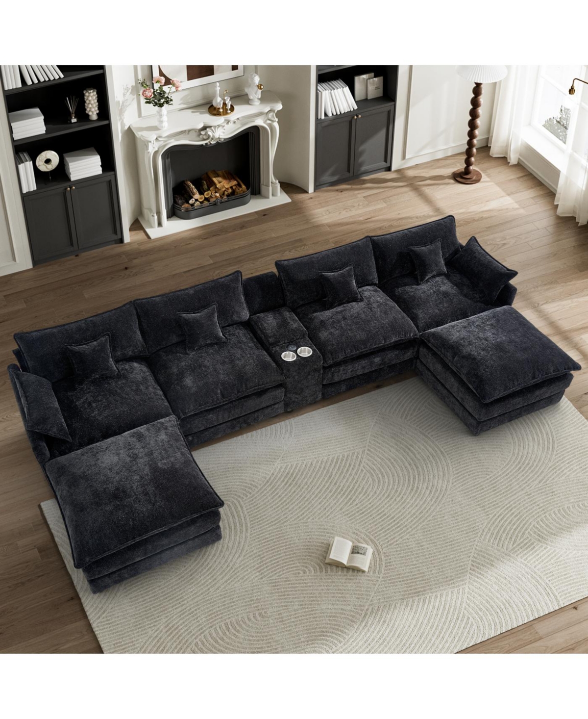 Streamdale Furniture Streamdale Seven-piece sofa set with console, coffee table & 6 pillows