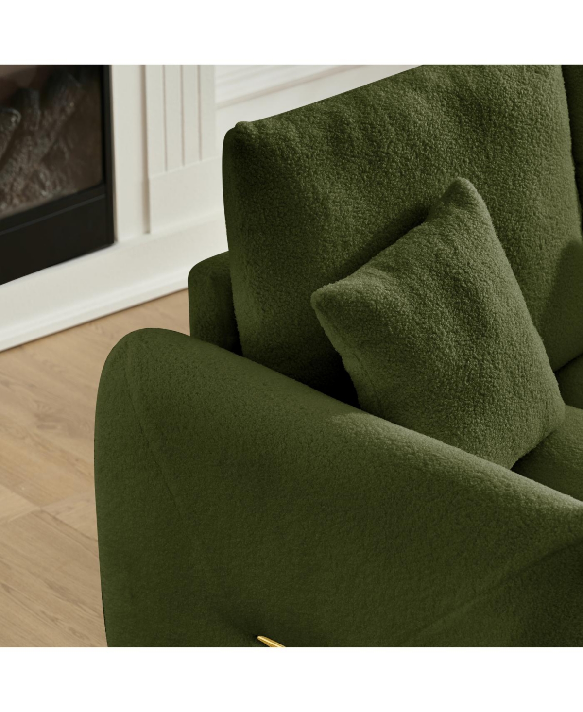 Streamdale Furniture 78" Teddy Fabric Sofa with 3 Pillows & Cushions, Solid Wood Frame, Oversized Chair