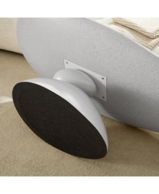 Streamdale Lucky Stone Oval Coffee Table, Modern Minimalist Fiberglass Center Table