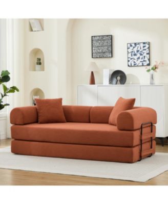 Streamdale Folding Sofa Bed, 78.5" Convertible Couch with 2 Pillows, Fold Out Mattress