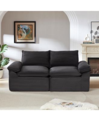 Modern corduroy cloud sofa, comfortable & combinable for living rooms.