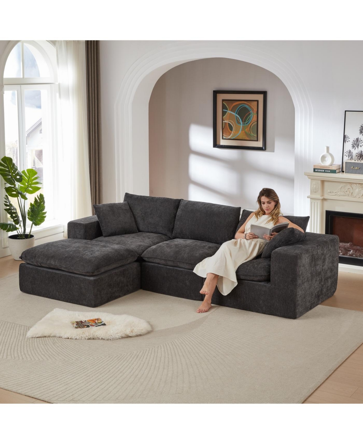 Streamdale Furniture Streamdale Modern Chenille Cloud Sofa