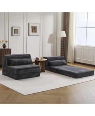 Compression Sofa, Convertible Floor Sofa Bed, Modular Sectional Sofa, Dark Grey