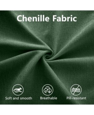 Elegant Green Chenille U-Shaped Sofa with Storage Seat and Ottoman