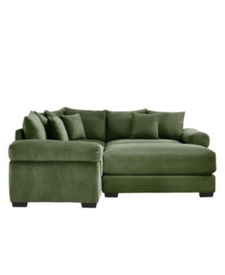 Streamdale Oversized Cloud Modular Sectional Couch with Ottoman, Green