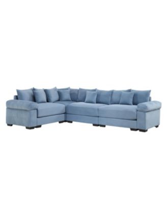 Oversized Cloud Modular Sectional Couch, Convertible, Deep Seat, Blue