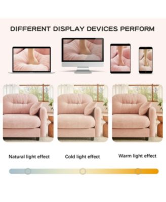 Streamdale Modular L-Shaped Chenille Couch with Ottoman, Pink