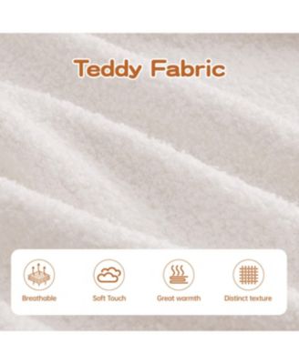 White Teddy Fabric Boneless Sofa with Double Chaises and Contrast Color Design