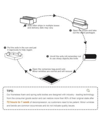 Streamdale L-Shaped 4-Seat Boneless Sofa, Teddy Fabric, No Assembly, Black