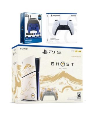 PlayStation 5 Ghost of Yotei Disc Bundle + Extra Controller, Accessory Kit - Glacier White