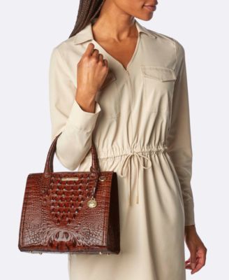 Caroline Melbourne Embossed Leather Satchel Bag
