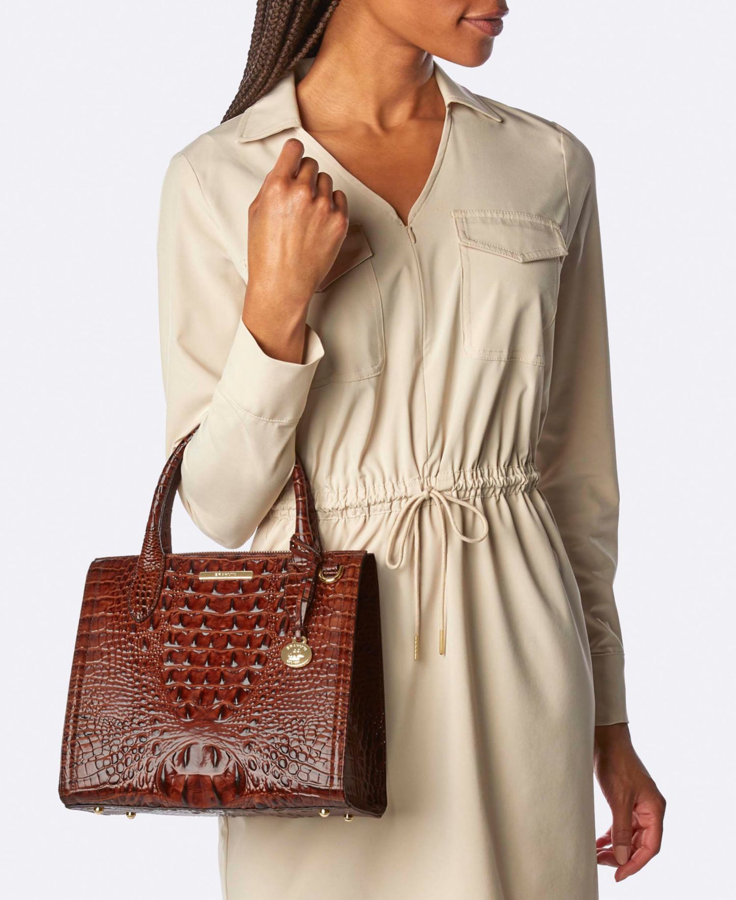 Caroline Melbourne Medium Leather Satchel Bag