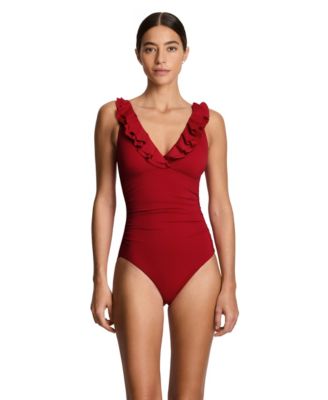 Lauren Ralph Lauren - Women's Ruffle Surplice One-Piece Swimsuit