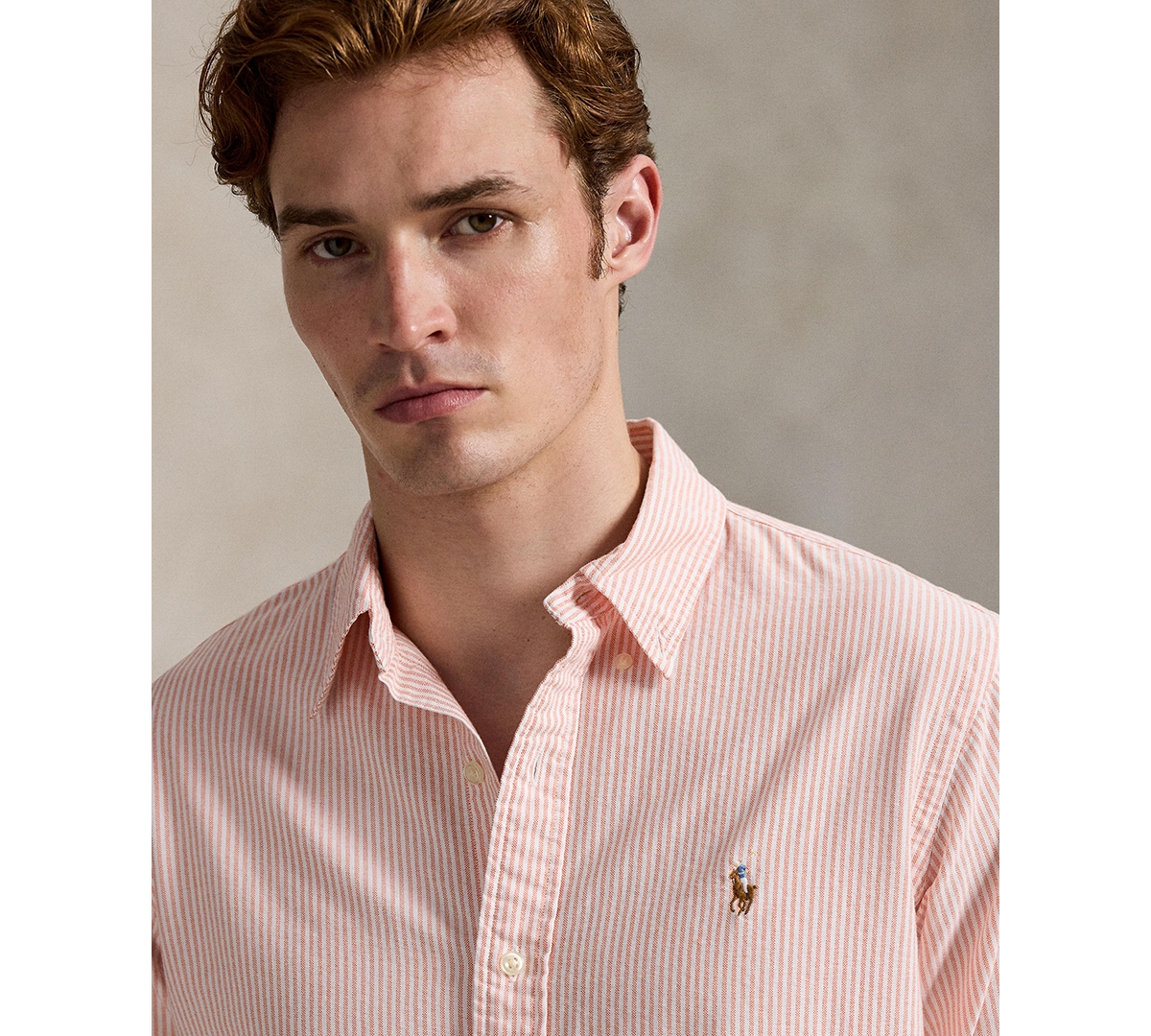 Polo Ralph Lauren Stripe Classic Fit Oxford Button-down Shirt In Pink