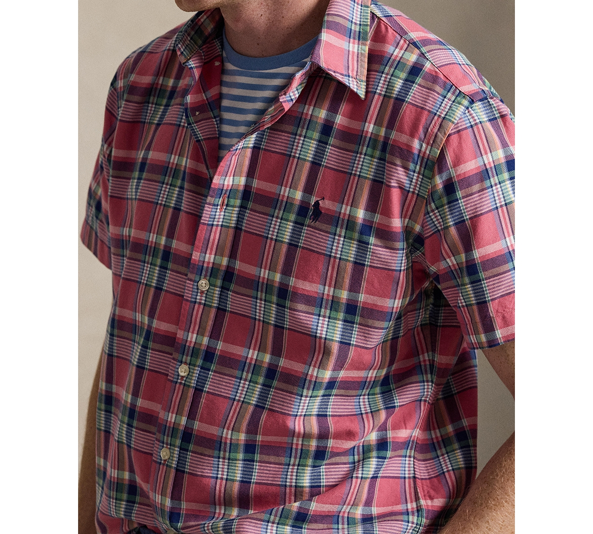 Polo Ralph Lauren Men's Classic-fit Short-sleeve Oxford Shirt In Red