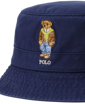 Men's Bear Graphic Twill Bucket Hat