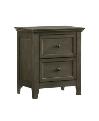 Nightstand, 2 Drawer in Gray