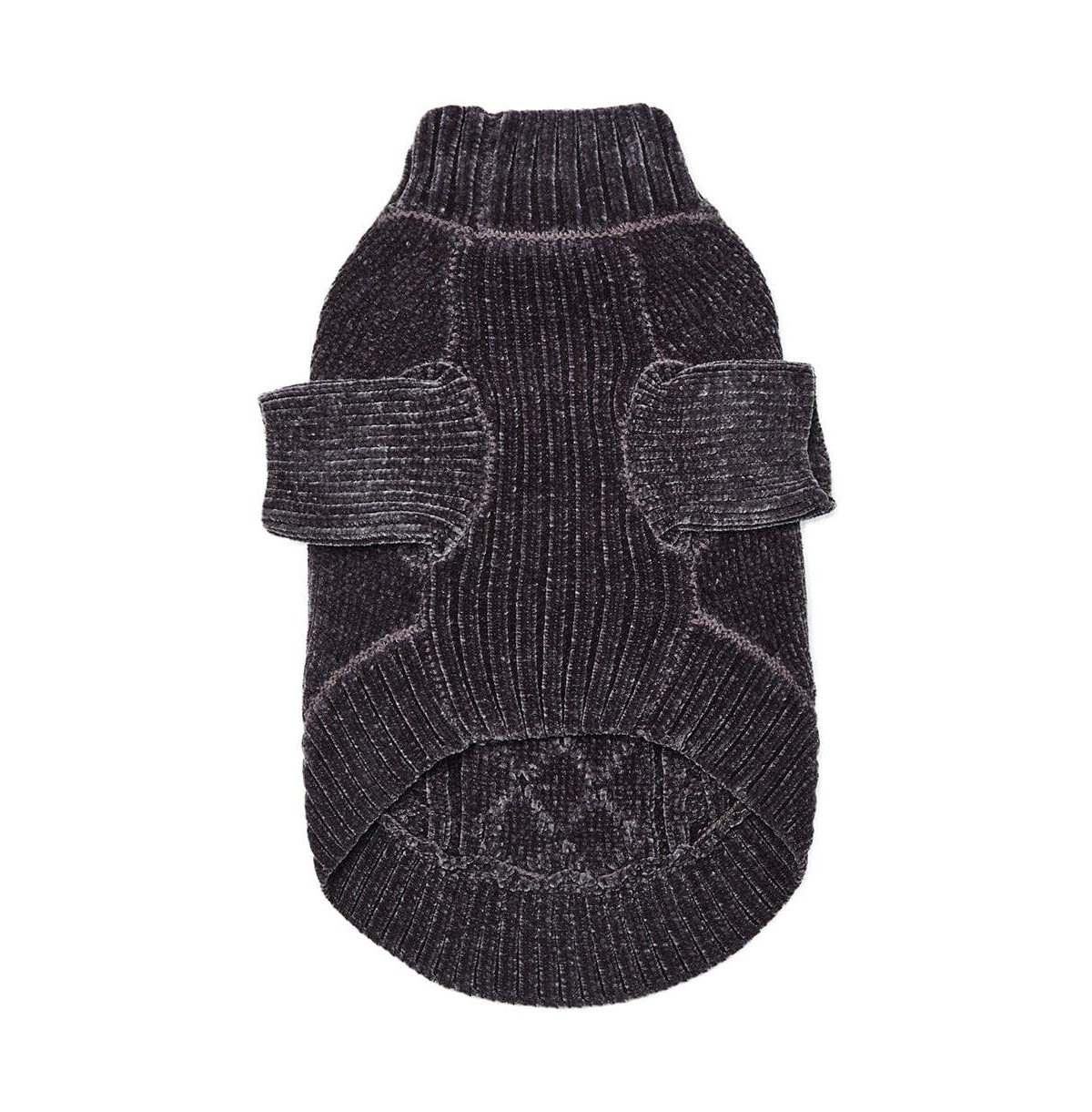 Dogs & Cats Co. Ultra-Soft Cozy Chenille Cable-Knit Dog Sweater Turtleneck with Leash Opening