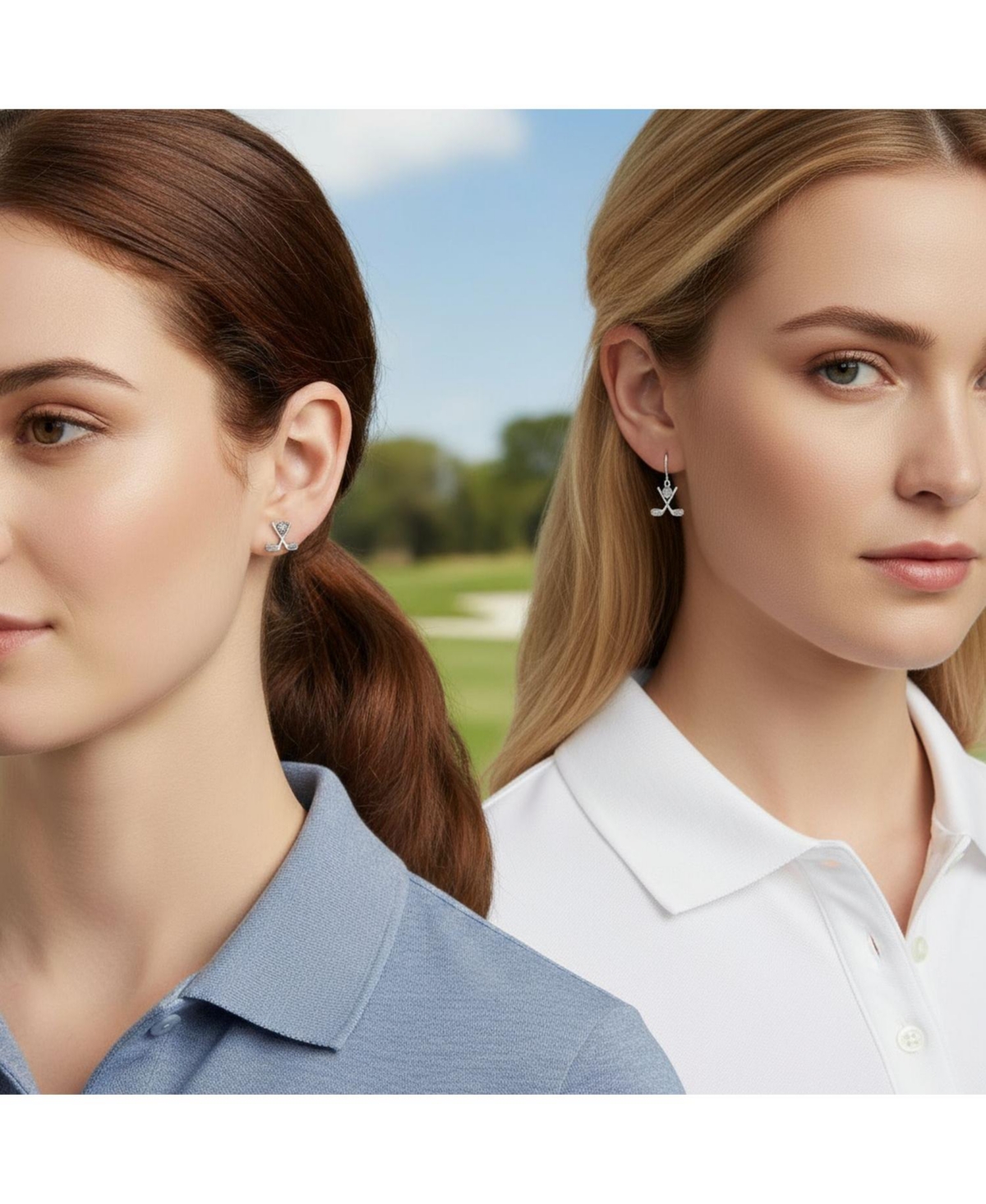 Bling Jewelry Golf Balls Clubs Dangle Earrings Lever back Oxidized Sterling Silver Golf Jewelry Golf Player Gifts Female Golfers