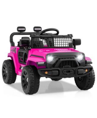 12V Battery-Powered Kids Ride-On Truck with Music, Lights, and Remote - Pink