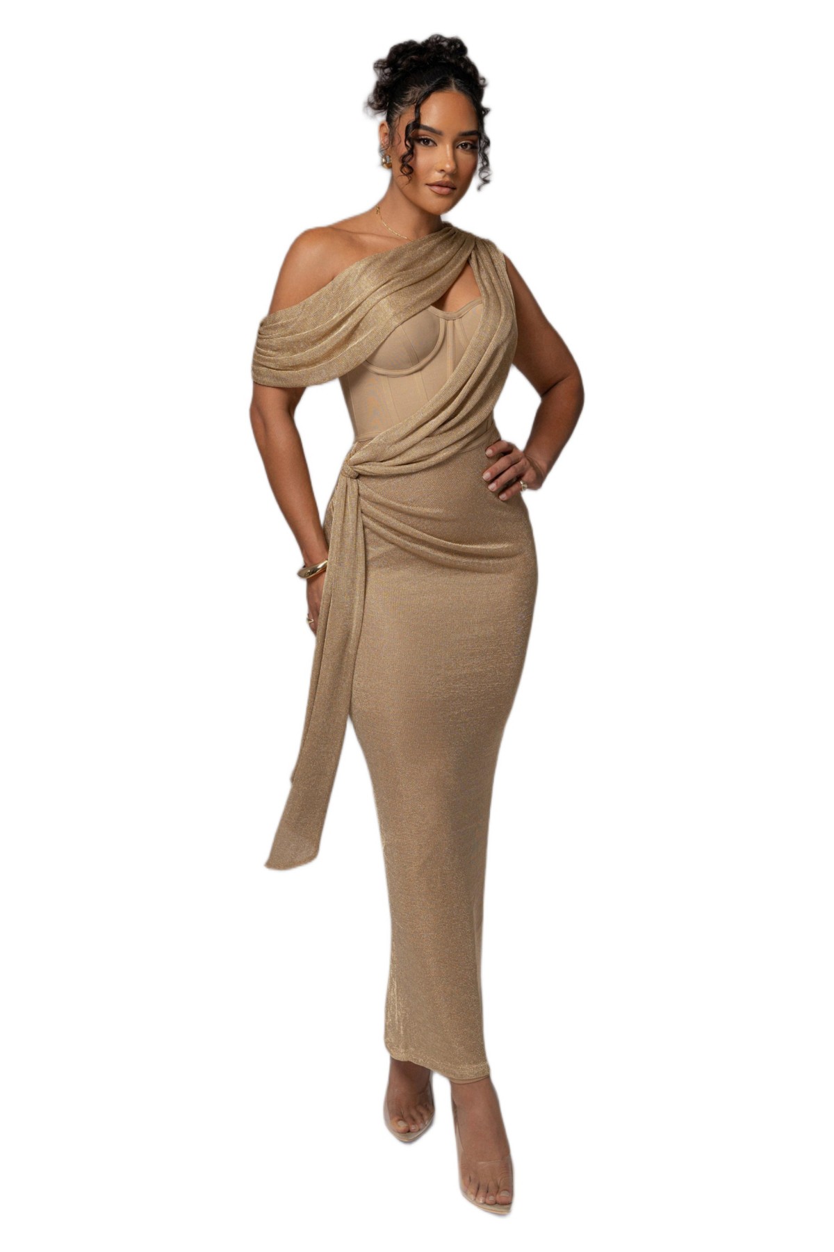 Женские платья JLUXLABEL Women's Metallic Celestina Draped Maxi Dress — фото 1