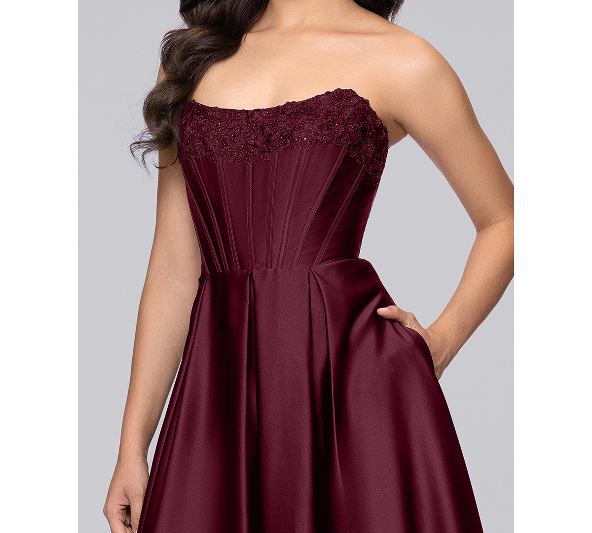 Blondie Nites Juniors' Embellished Strapless Ball Gown