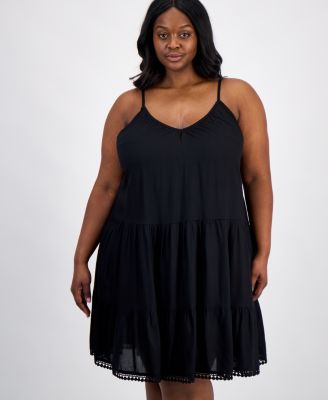 Plus Size Tiered Short Swim Dress