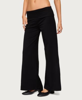 Women's Wide Leg Fold Over Pants